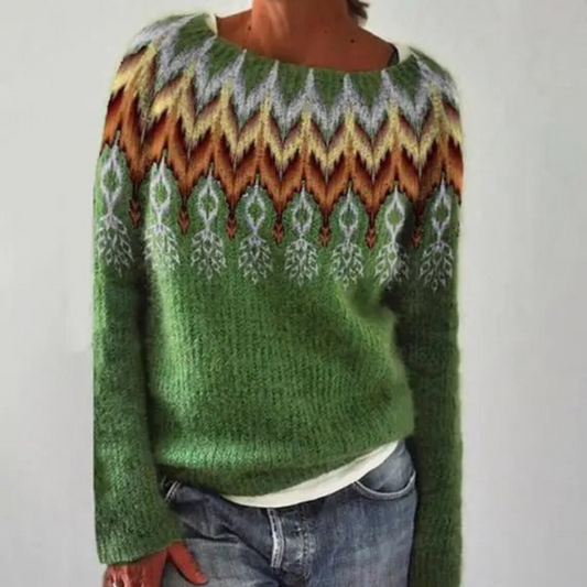 Elegant round neck sweater for women | Clemence -1