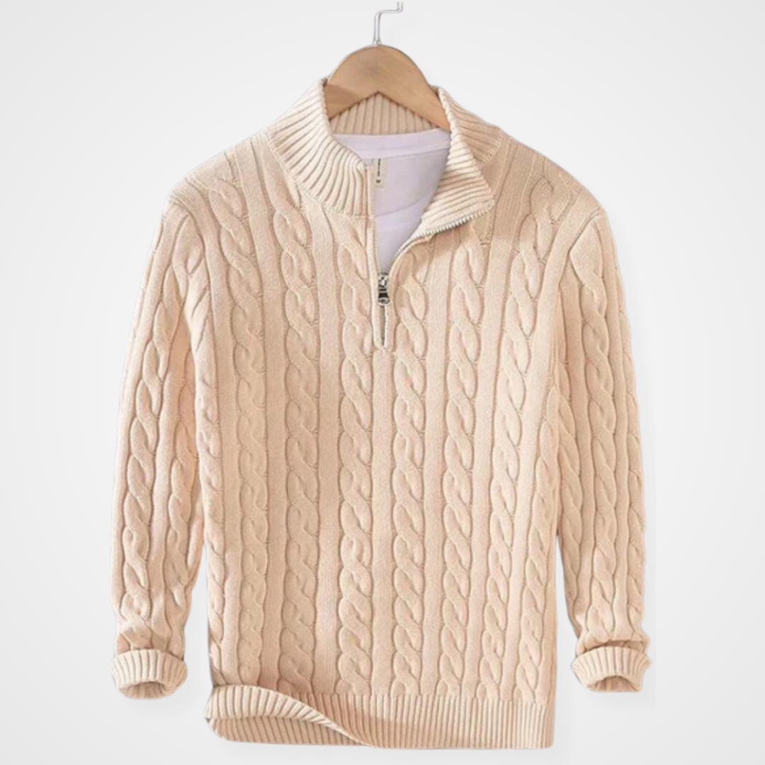 Knit zip-up sweater for men | Garret -1