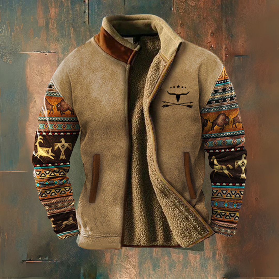 Zip vintage jacket for men | Marvien -6
