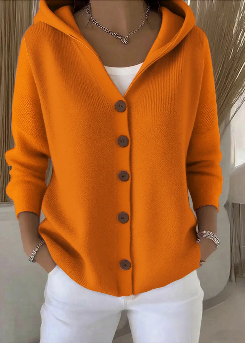Casual chic cardigan for women | With hood -3