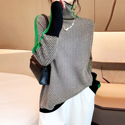 Elegant striped sweater for women -2