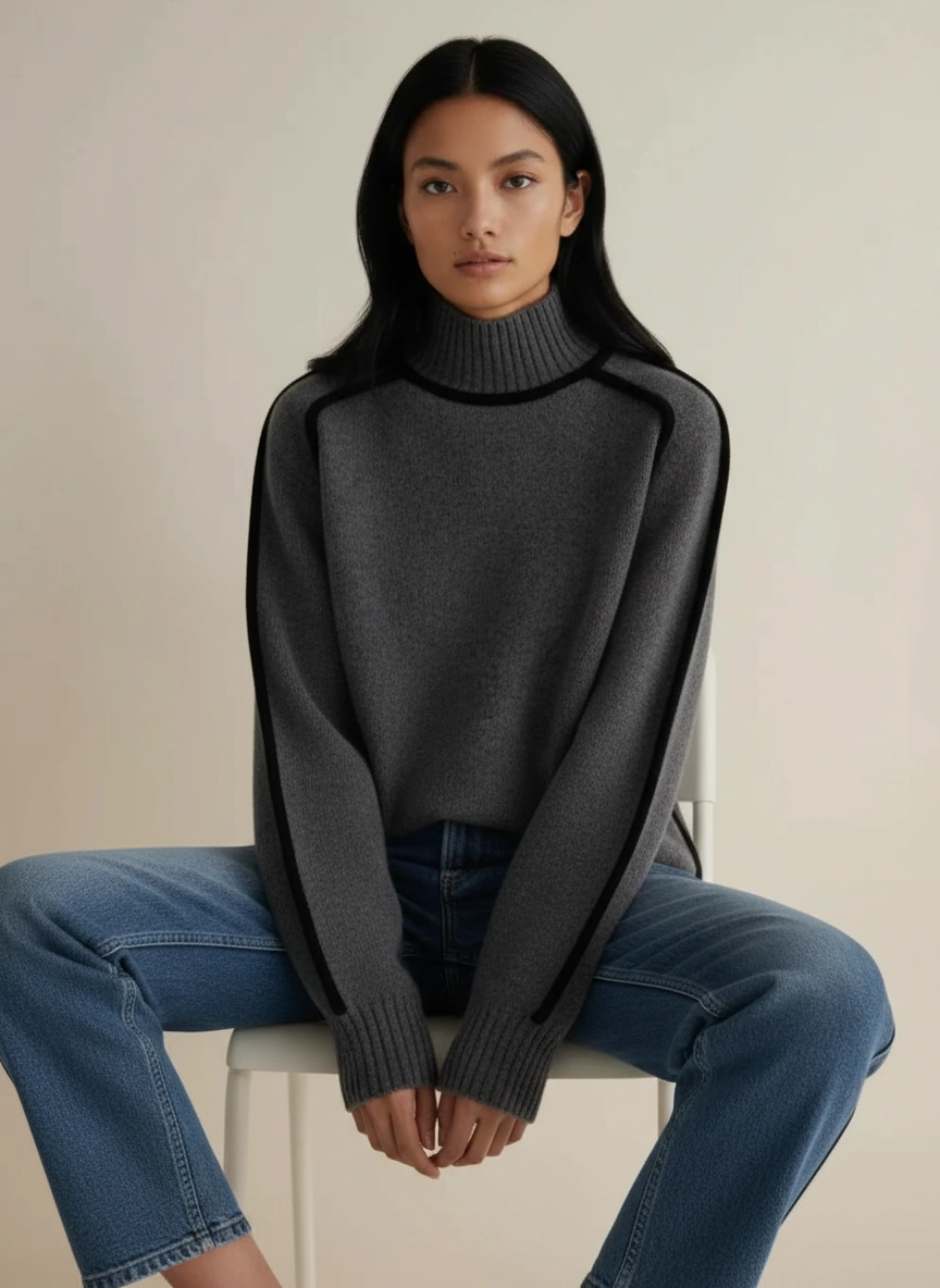 Soft turtleneck sweater for women | Celine essential -16