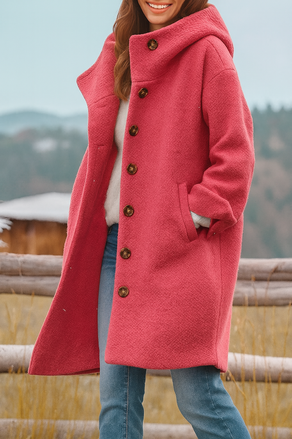 Casual elegant coat for women | Mid-thigh -2