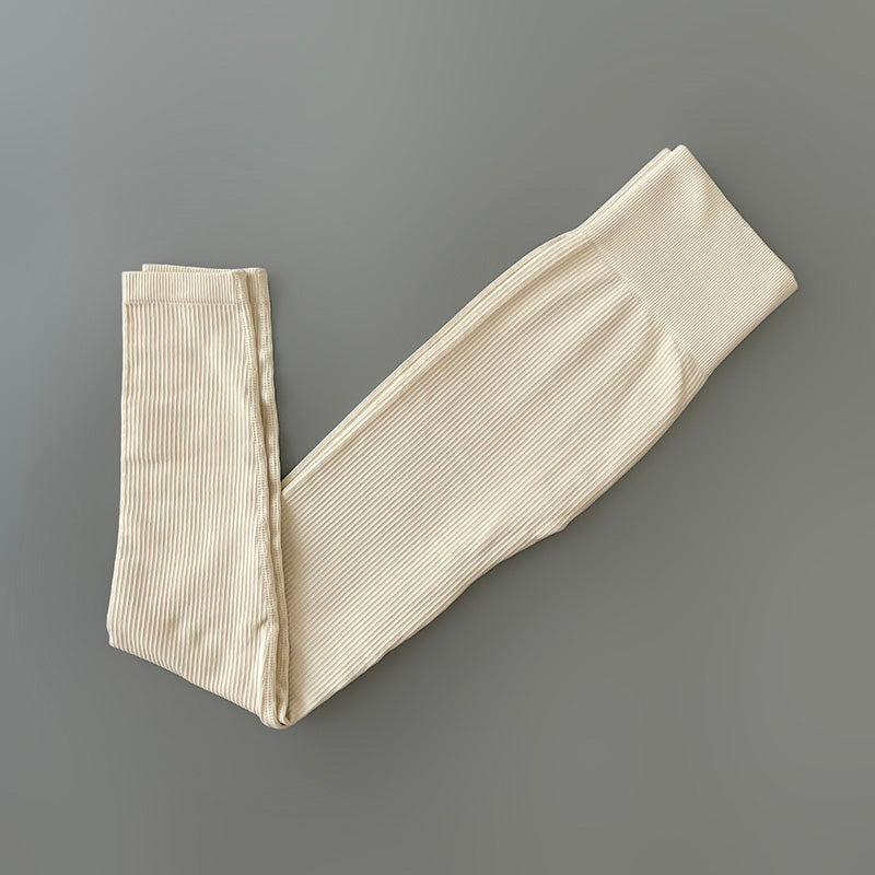 Yoga ribbed high-waisted leggings for women | Marisol -3