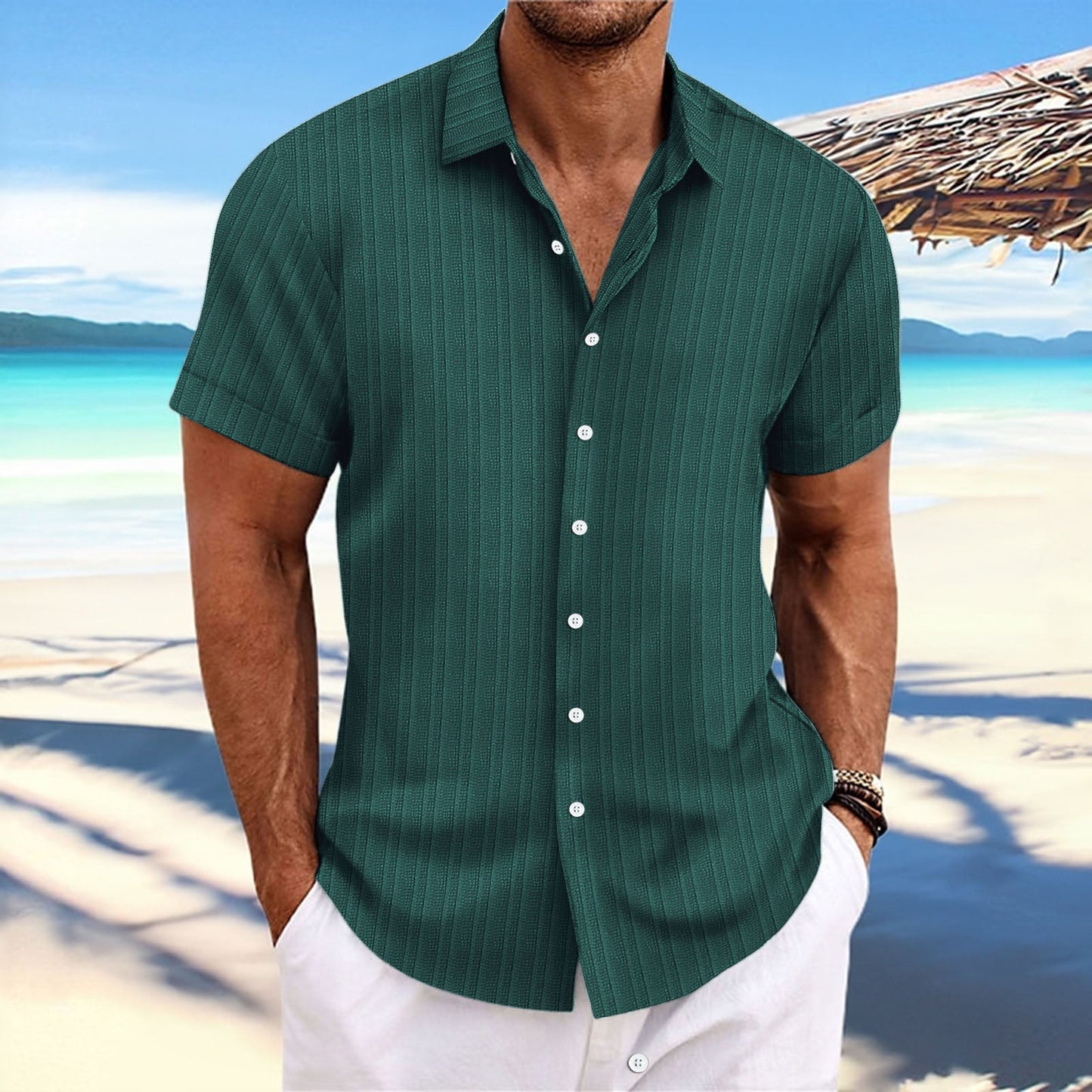 Smart short-sleeve shirt for men | Dante -3