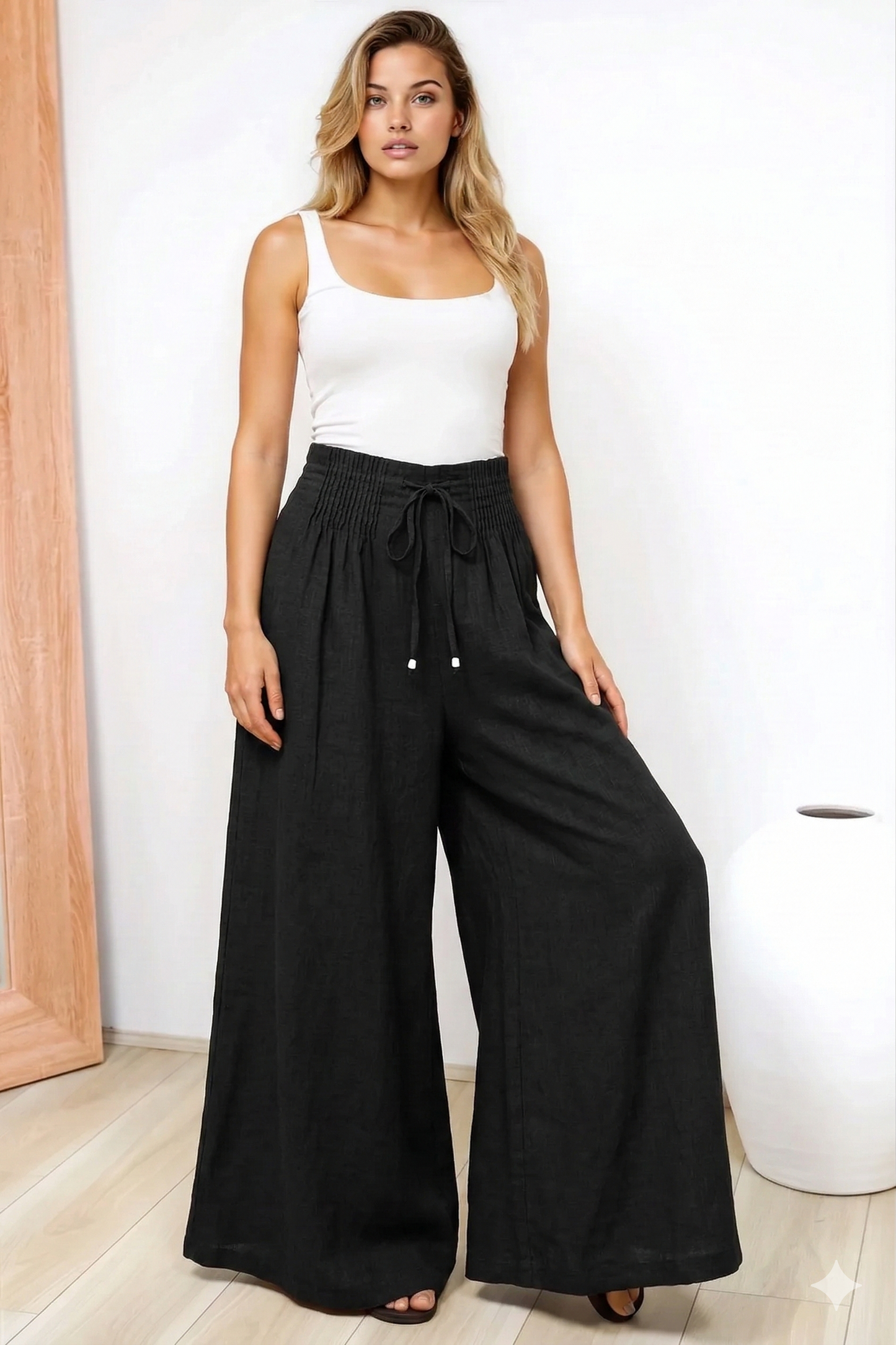 Relaxed wide-leg pants for women | Alina -1