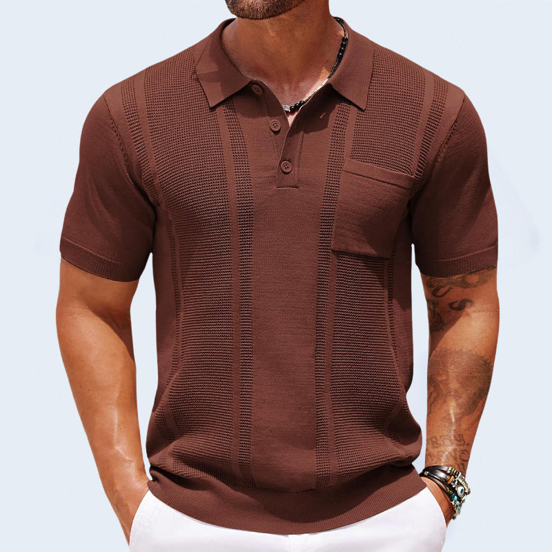 Modern short-sleeve shirt polo for men | Marco -3