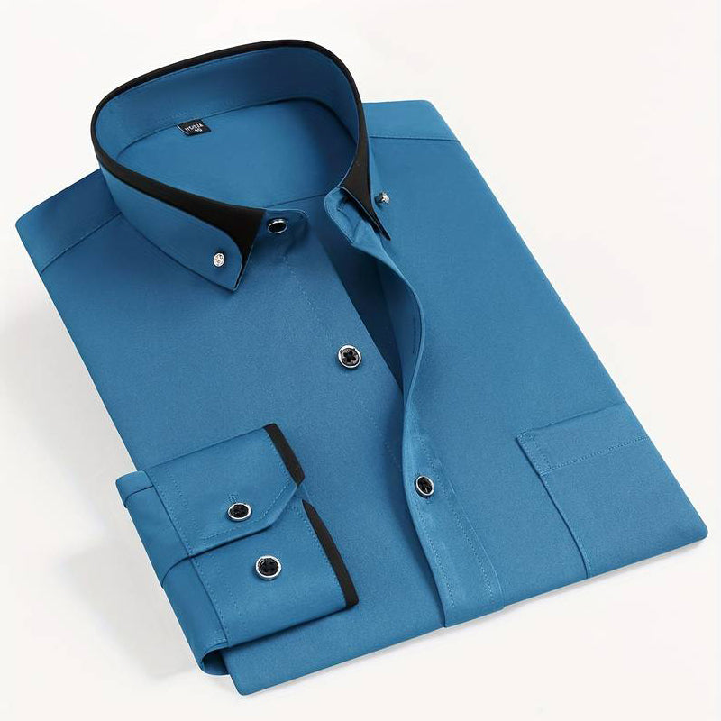 Refined button-up tailored silhouette shirt for men | Elio -3
