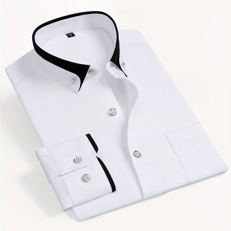 Refined button-up tailored silhouette shirt for men | Elio -1