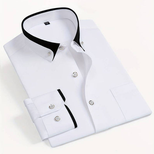 Refined button-up tailored silhouette shirt for men | Elio -1