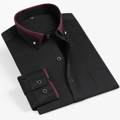 Refined button-up tailored silhouette shirt for men | Elio -2