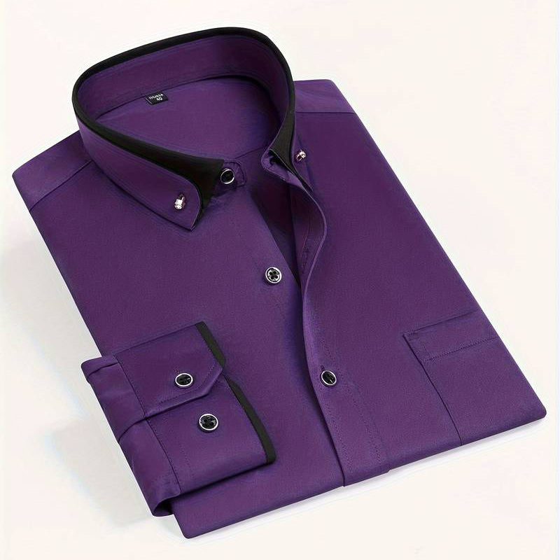 Refined button-up tailored silhouette shirt for men | Elio -4