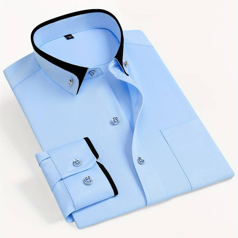 Refined button-up tailored silhouette shirt for men | Elio -5