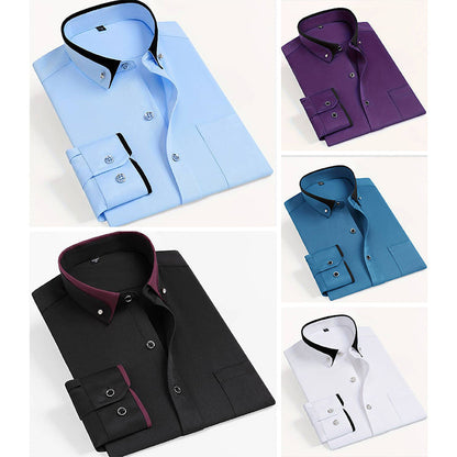 Refined button-up tailored silhouette shirt for men | Elio -6
