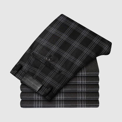 Smart leg pants for men | Plaid Straight -3