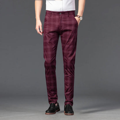 Smart leg pants for men | Plaid Straight -2