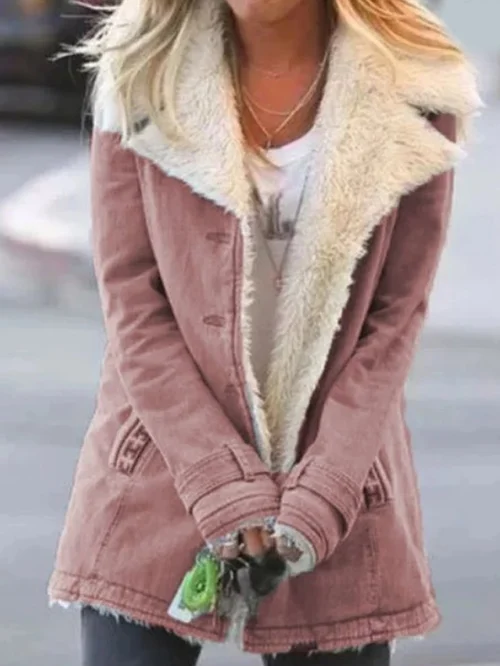 Winter warm collar lined jacket for women | Leah -5