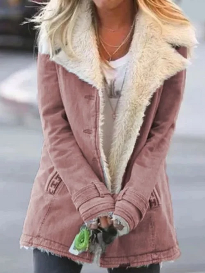Winter warm collar lined jacket for women | Leah -5