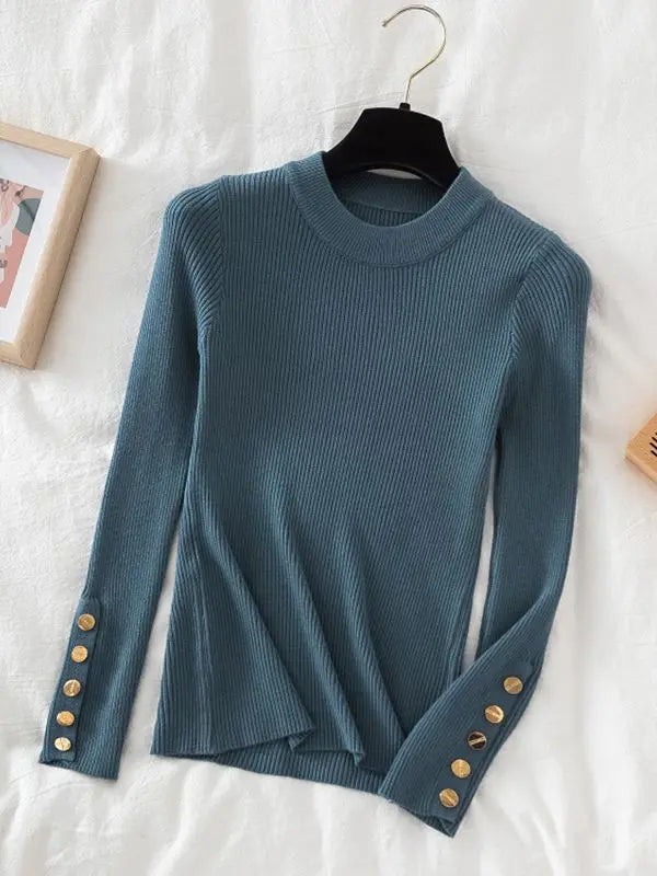 Buttoned comfortable sweater for women | Sophia -13