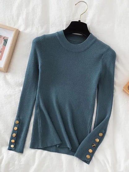 Buttoned comfortable sweater for women | Sophia -13