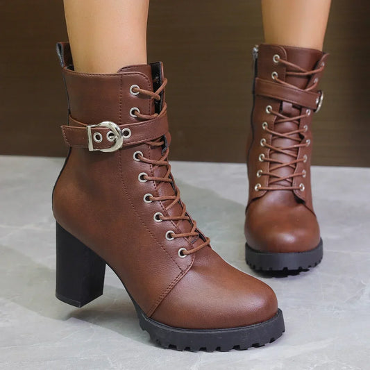 Heeled ankle flared boots for women | Esme -1