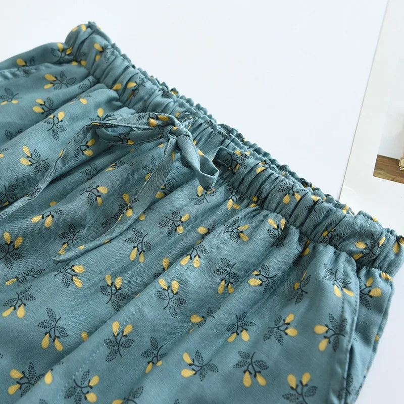 Relaxed floral lounge pants for women | Solene -3