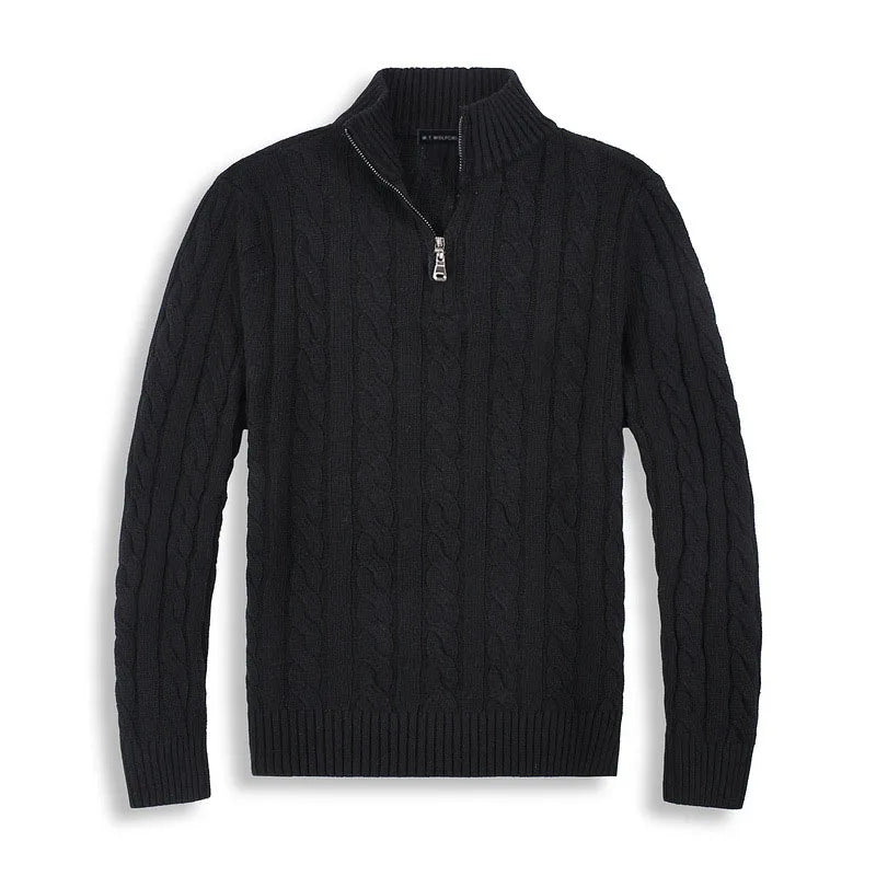 Knit cable-knit quart zip sweater for men | Henri -5