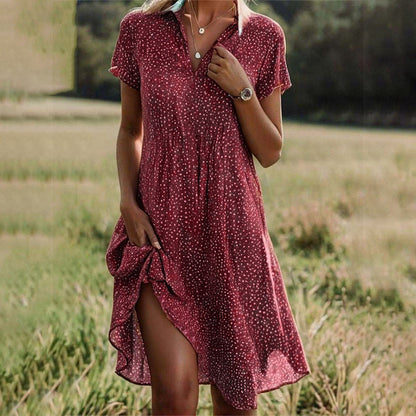 Mid-long flowy dress for women | Esmee -3