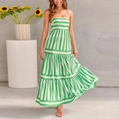 Summer stripes vibrant dress for women -3