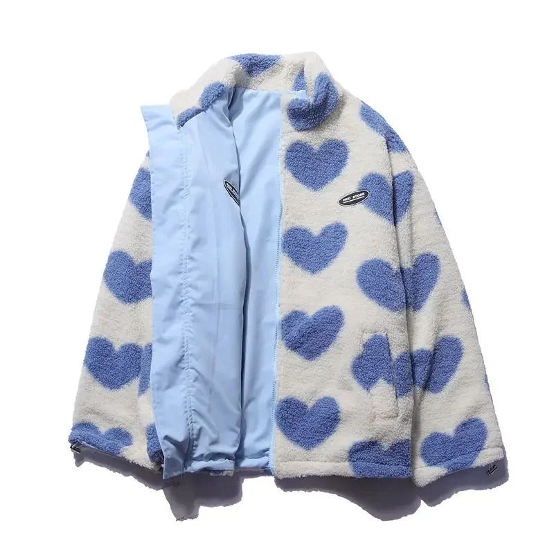 Reversible pattern heart jacket for women | Amelina -4