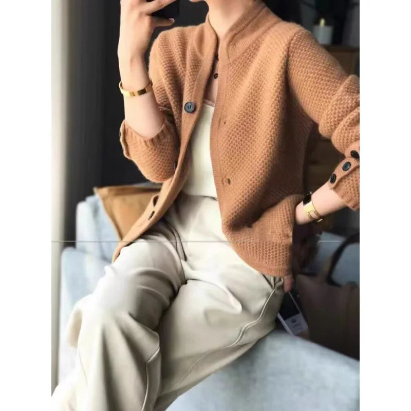 Soft neck cardigan for women | Grace Half -3