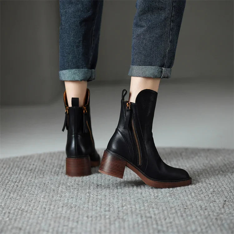 Chic ankle timeless elegance boots for women | Selina -5