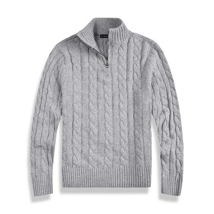 Knit cable-knit quart zip sweater for men | Henri -1