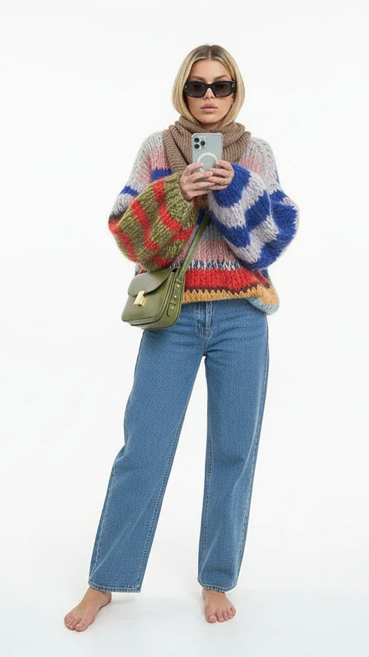 Colorful mohair sweater for women | Celestine -1