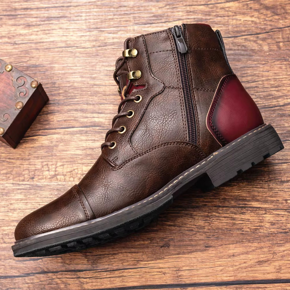 Ankle lace-up vintage boots for men | Ronan -4