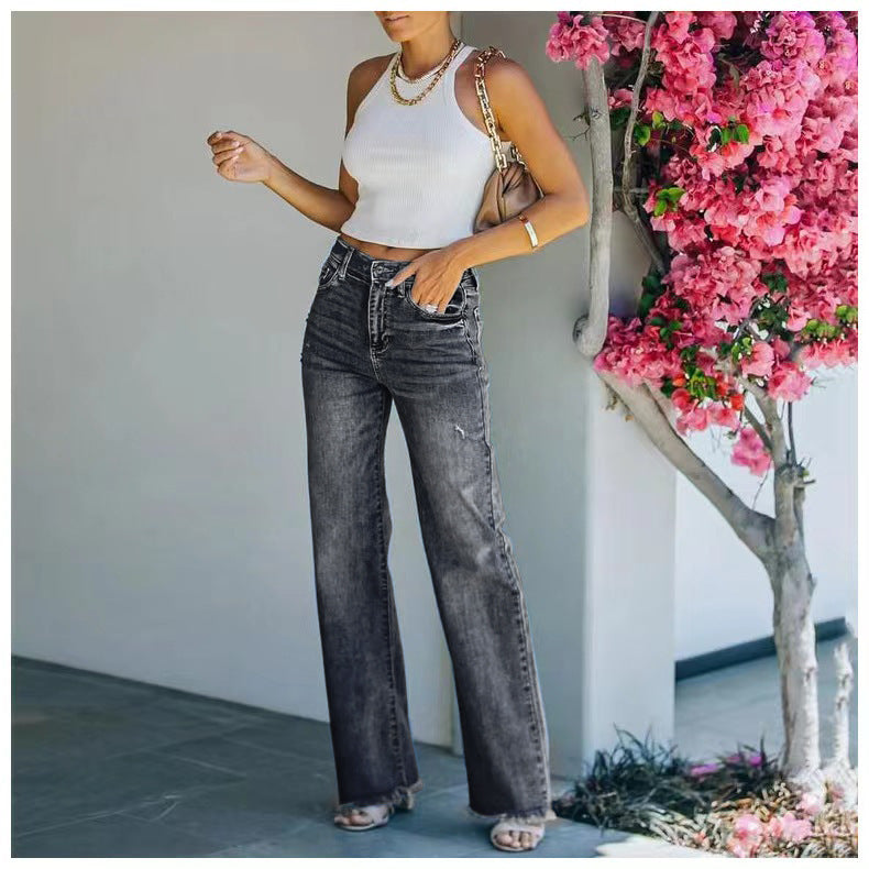 Bootcut washed jeans for women | Lizzy -6