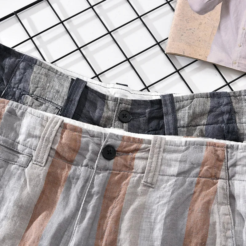 Casual linen shorts for men | Leon -6