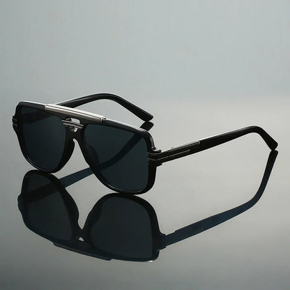 Oversized square aviator metal accents sunglasses for men | Caelum -5