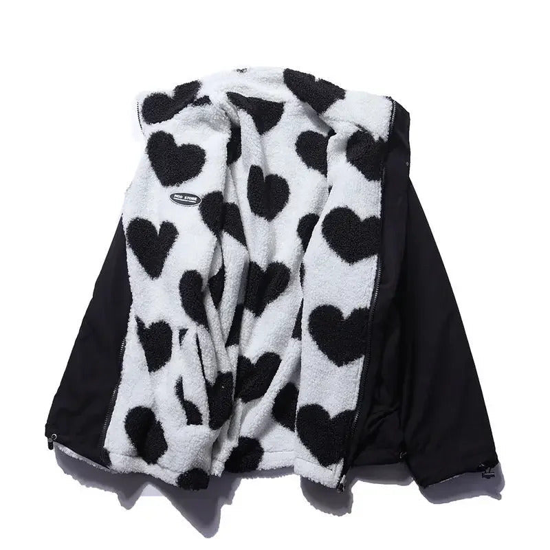 Reversible pattern heart jacket for women | Amelina -3
