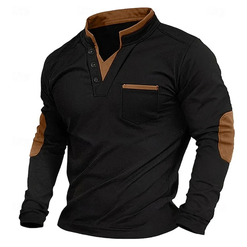 Elegant V-neck sweatshirt for men | Adrian -1