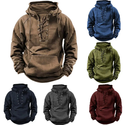 Classic retro sweatshirt for men | With comfortable hood -2