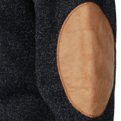 Buttoned collar elbow pads sweater for men | Adrien -12