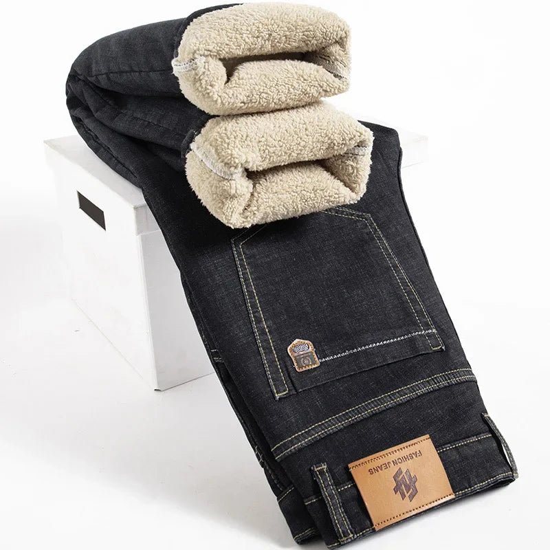 Fleece lined full length jeans for men | Hudson -4