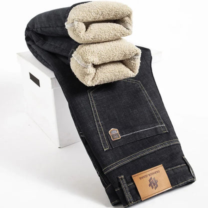 Fleece lined full length jeans for men | Hudson -4
