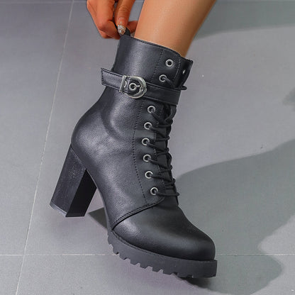 Heeled ankle flared boots for women | Esme -5