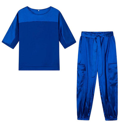 Two piece satin outfit coordinated set for women | Honorine -8