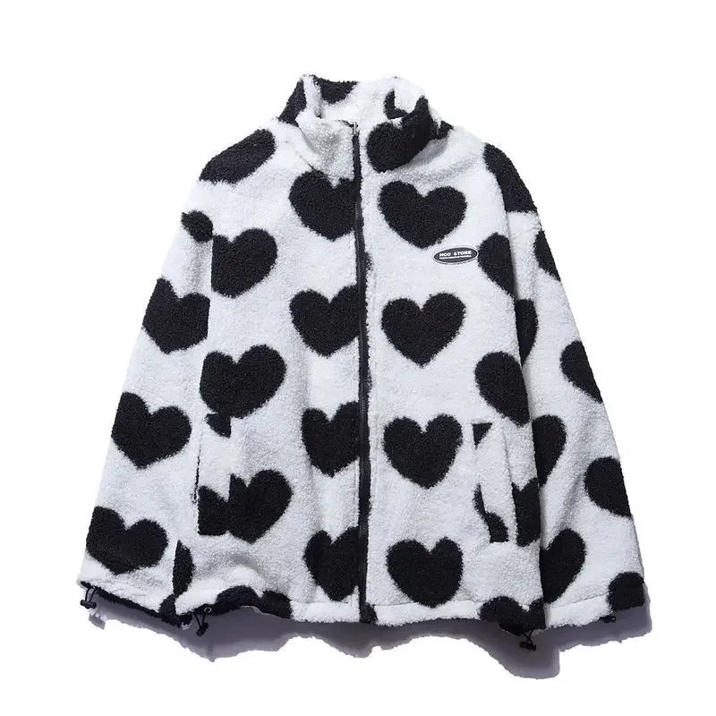 Reversible pattern heart jacket for women | Amelina -2
