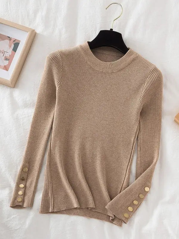 Buttoned comfortable sweater for women | Sophia -17