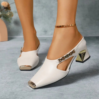 Elegant toe metallic pumps for women | Clara -6