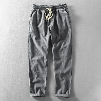Jogging comfortable cotton linen trousers for men | Tony -4